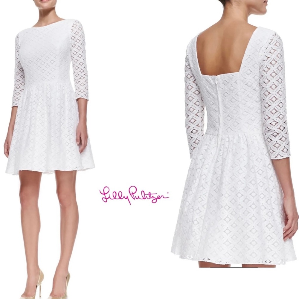 Lilly Pulitzer White Lace Midi Dress